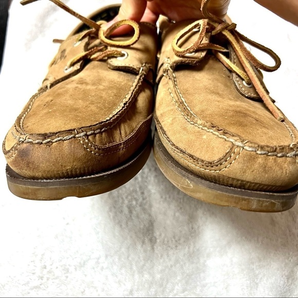 TIMBERLAND 11.5M 2-Eye Boat Shoes Sailing Shoes Men Deck Shoes Moccasins Taupe